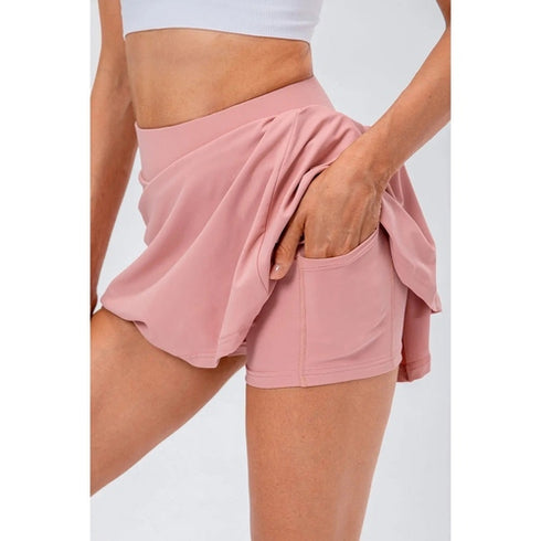 'Maryam' High Waist Pleated Active Skirt - Celes Fashion